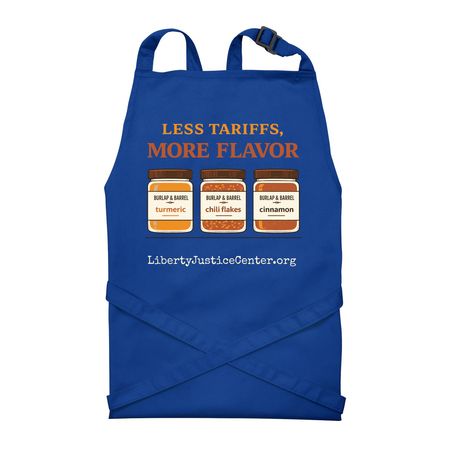 slaying tariffs one statute at a time, a Royal Recycled Bib Apron