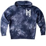 The LITTLE BOOTS Collection, a Navy Youth Tie Dye Pullover Hoodie (back-view)