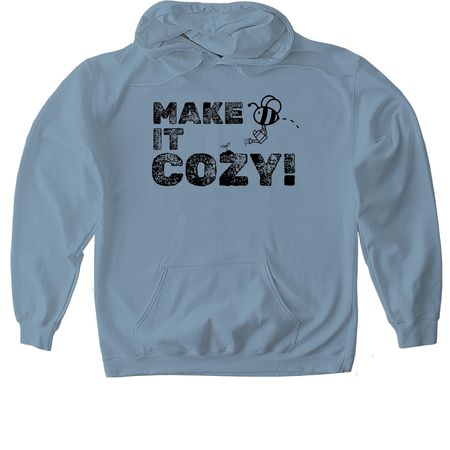 Make it Cozy!, a Stone Blue Gildan Softstyle Pullover Hoodie