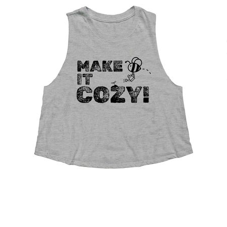 Make it Cozy!, a Athletic Heather Women's Cropped Racerback Tank