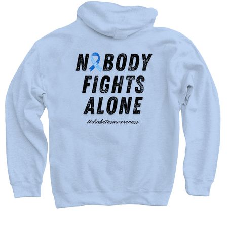 Nobody Fights Alone Collection, a Light Blue Pullover Hoodie