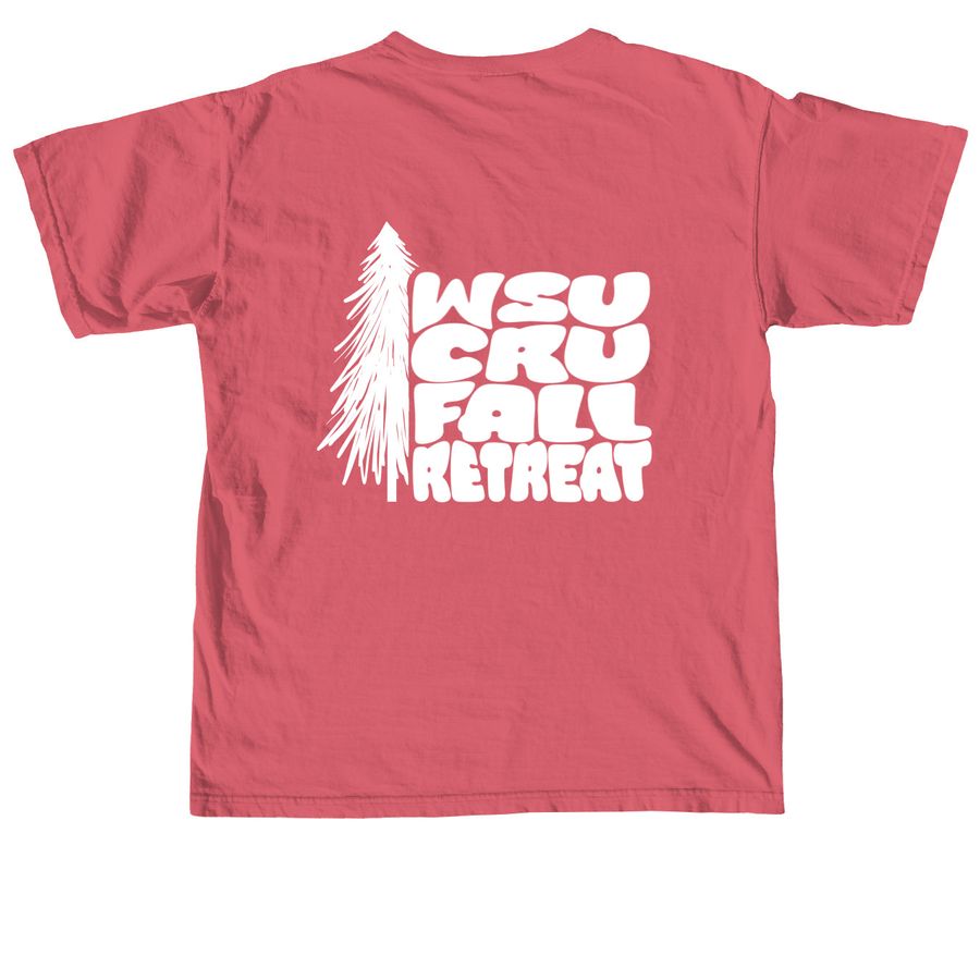 WSU 2026 Fall Retreat Shirts, a Crimson Comfort Colors Unisex Tee (back-view)