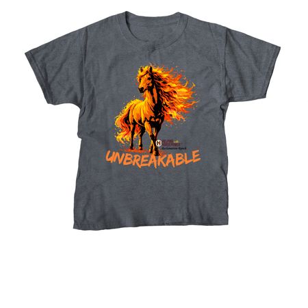 UNBREAKABLE, a Dark Heather Youth Unisex Tee