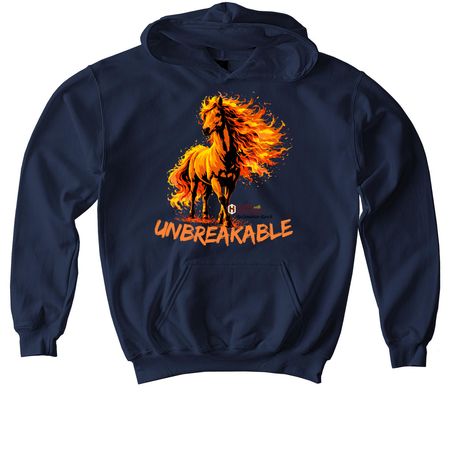 UNBREAKABLE, a Navy Softstyle Youth Pullover Hoodie