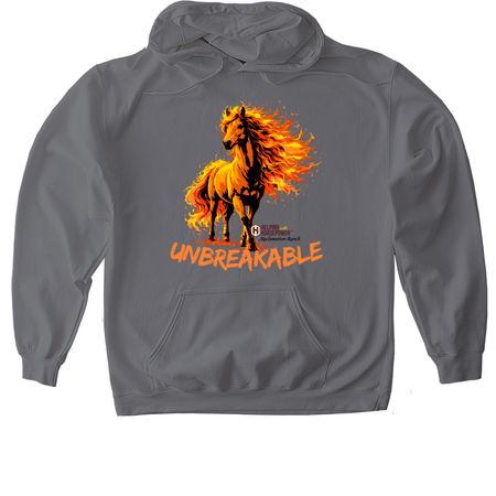 UNBREAKABLE, a Charcoal Gildan Softstyle Pullover Hoodie