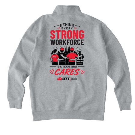AWS x ATI Foundation, a Grey Heather Midweight Quarter Zip Pullover