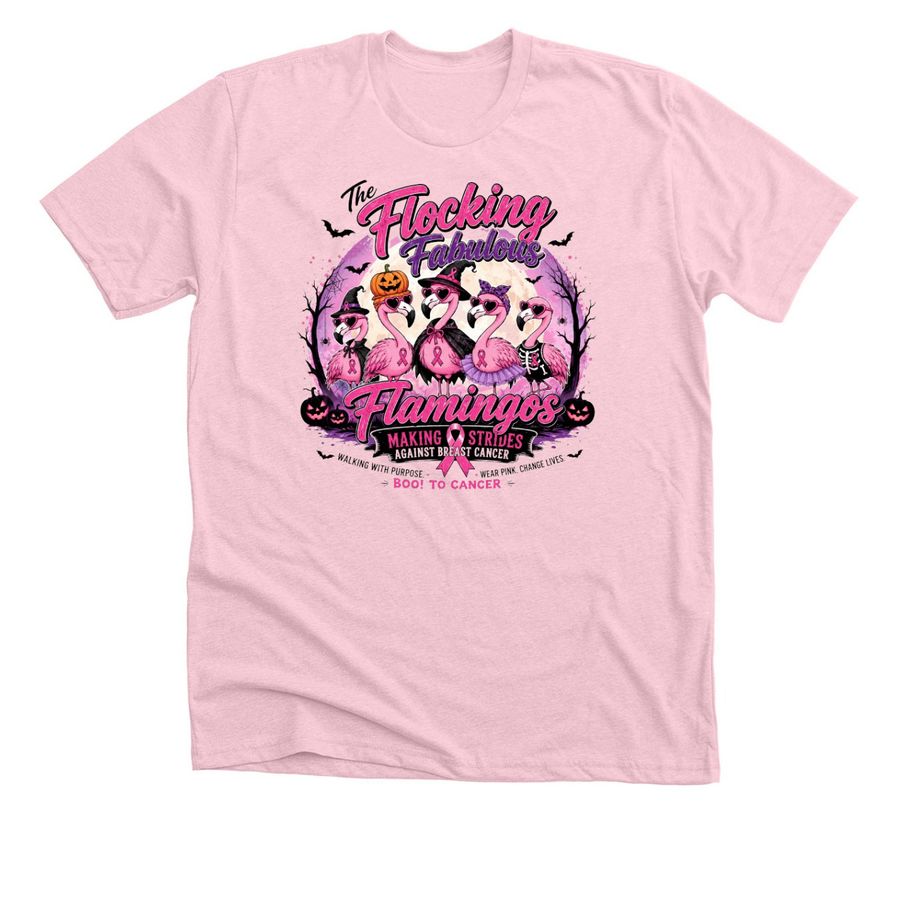 Christy's Flocking Fabulous Flamingos&nbsp;, a Heather Pink Premium Unisex Tee