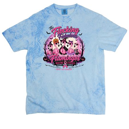 Christy's Flocking Fabulous Flamingos&nbsp;, a Fiji Blue Comfort Colors Colorblast Tee