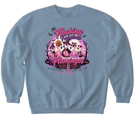 Christy's Flocking Fabulous Flamingos&nbsp;, a Stone Blue Softstyle Crewneck Sweatshirt