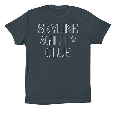 Skyline Agility Club, a Dark Grey Premium Cotton Tee