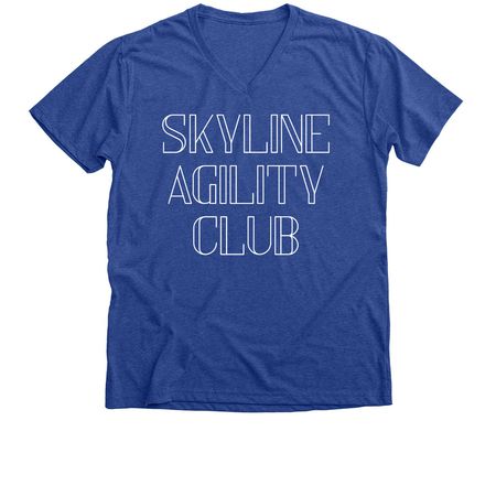 Skyline Agility Club, a Heather True Royal Premium V-Neck Tee