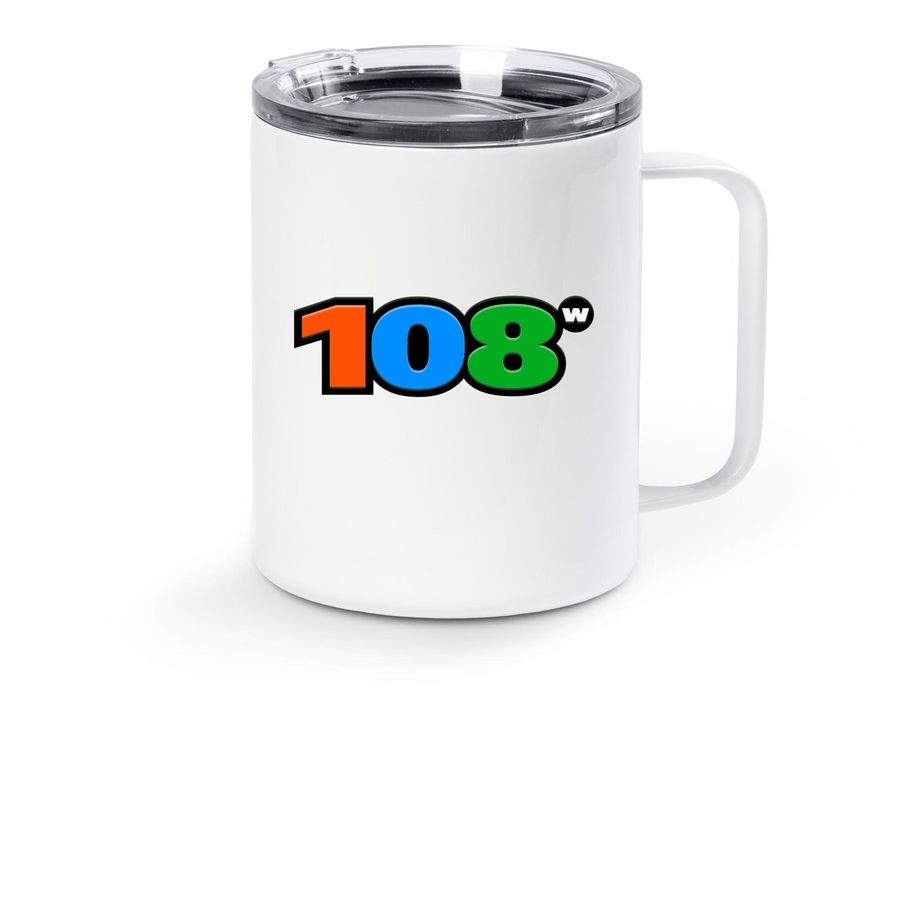 Wilson108 Travel Mug, a White Stainless Steel Travel Mug