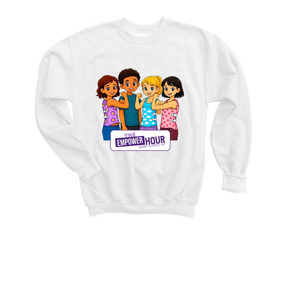 Get Empowered!, a White Youth Crewneck Sweatshirt