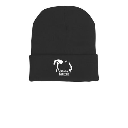 Studio Guerrein Beanie, a Black Printed Cuffed Beanie