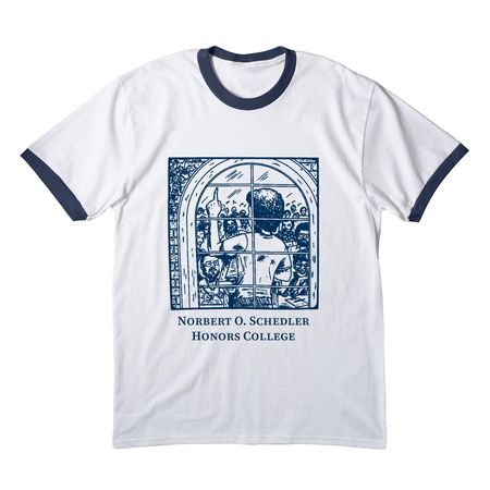 The Challenge, a White/ Navy Cotton Ringer Tee