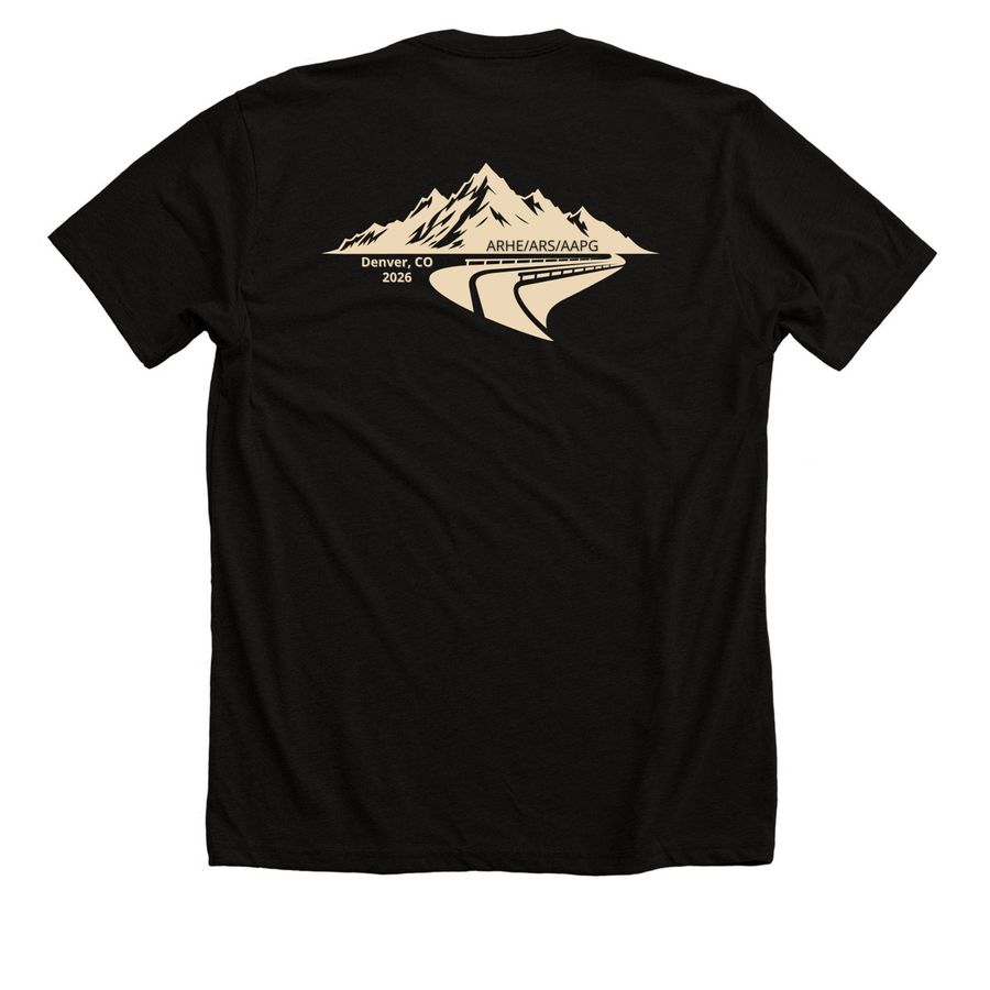 ARHE/ARS/AAPG Conference 2026 Shirts, a Solid Black Blend Premium Unisex Tee (back-view)