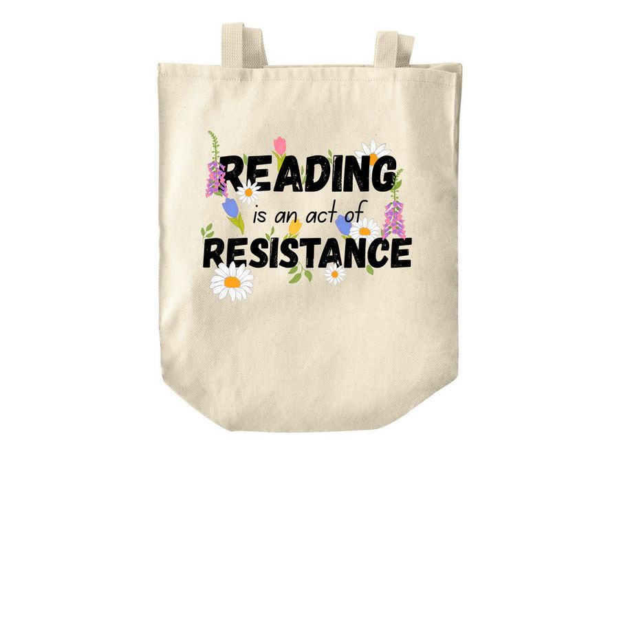 Reading is an Act of Resistance, a Natural Over-the-Shoulder Shopping Tote Bag