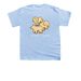 Tee: Snacks Happen., a Light Blue Youth Unisex Tee (back-view)