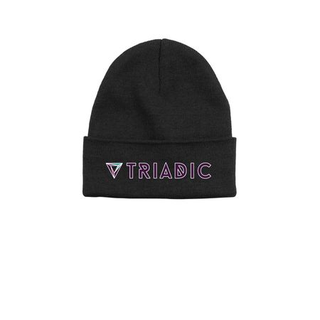 Triadic Cap Full Color Logo, a Black Printed Base Camp Beanie