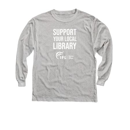 Support Your Local Library, a Sport Grey Youth Long Sleeve Tee