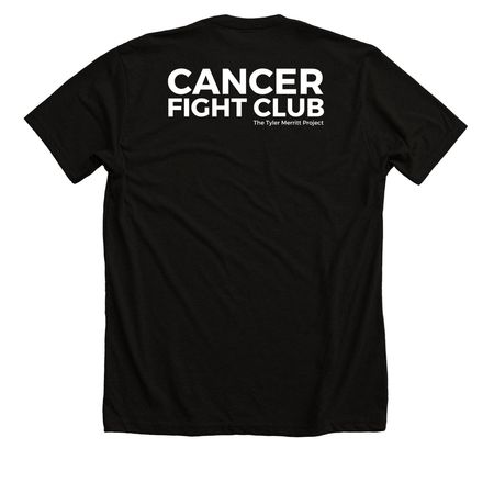 Hug a Caregiver, a Solid Black Blend Premium Unisex Tee (back-view)