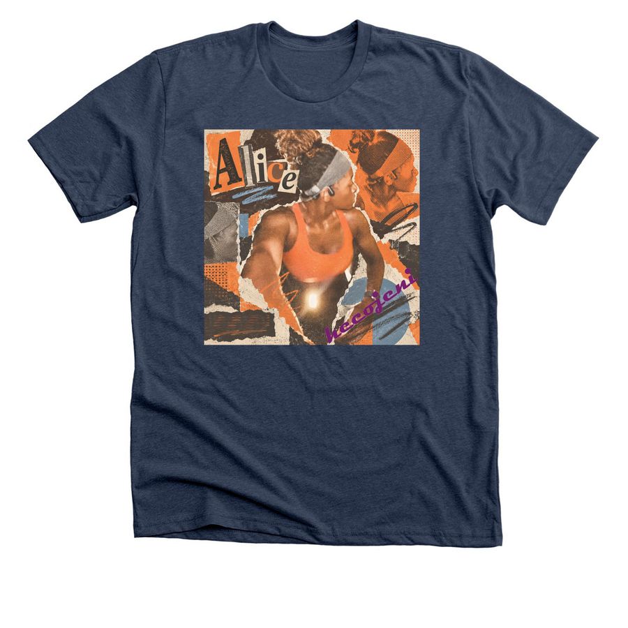 The Alice T-Shirt, a Heather Navy Premium Unisex Tee