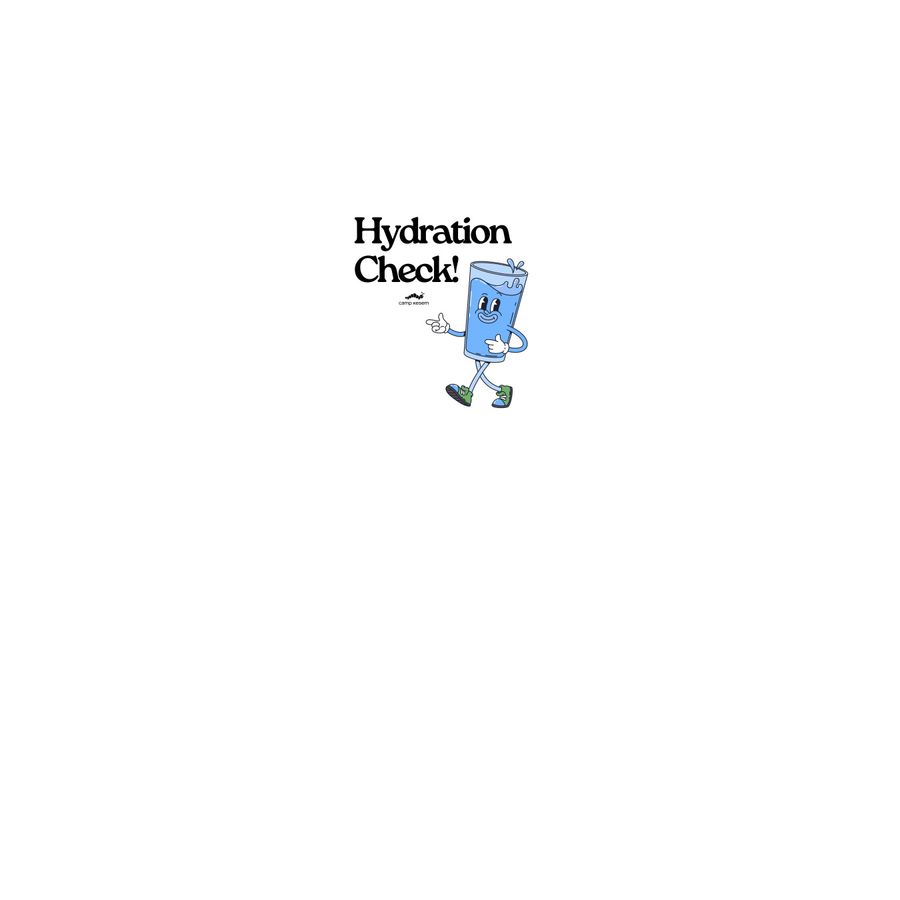 Hydration Check!, a White Kiss Cut Sticker