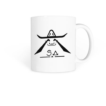 Caf? con Machete, a White Coffee Mug