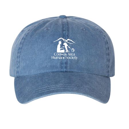 Hats to Help Cats, a Royal Blue Printed Pigment Dye Baseball Cap