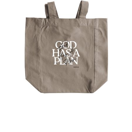 God Has A Plan (Tote Bags), a Pumice Recycled Cotton Tote Bag