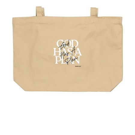 God Has A Plan (Tote Bags), a Oyster Large Organic Cotton Tote Bag