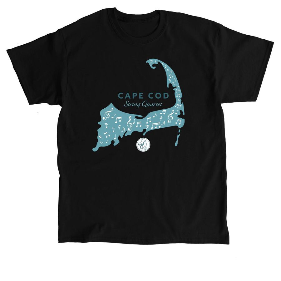 Cape Cod String Quartet Map, a Black Classic Unisex Tee