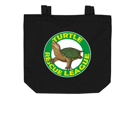 TRL Earth Day/World Turtle Day ECO-TOTES, a Black Organic Cotton Tote Bag (back-view)