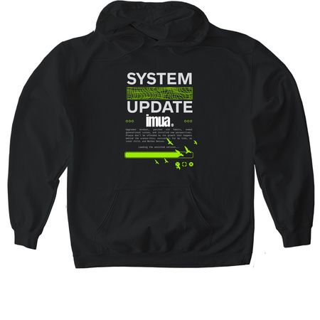 IMUA OHANA-SYSTEM UPDATE, a Black Gildan Softstyle Pullover Hoodie