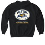 GHS Alumni, a Black Gildan Softstyle Pullover Hoodie (back-view)