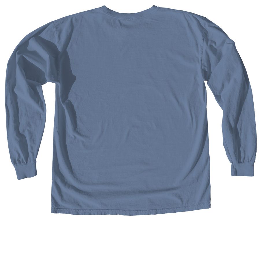 Doan Stop Believing - 91 - Buffalo Sabres, a Blue Jean Comfort Colors Long Sleeve Tee (back-view)