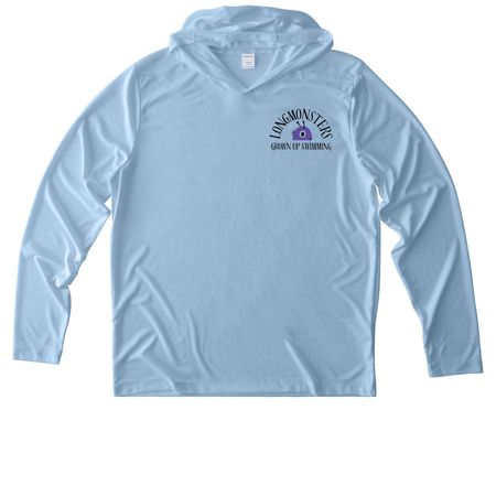 GUS Longmonsters Sun Shirt, a Light Blue UV Performance Long Sleeve Hoodie