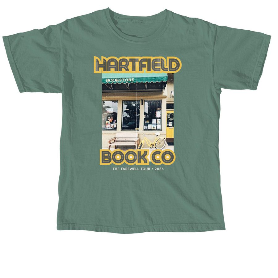 Hartfield's Farewell Book Tour, a Light Green Comfort Colors Unisex Tee