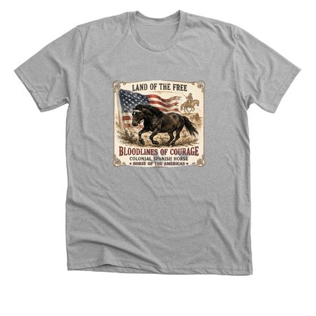 Horse of the Americas - Land of the Free, a Athletic Heather Premium Unisex Tee