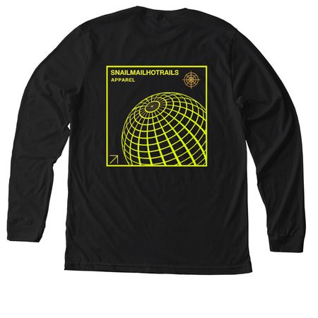 H O T R A I L S / / P O S T E D&nbsp; B A I L, a Solid Black Blend Premium Long Sleeve Tee (back-view)