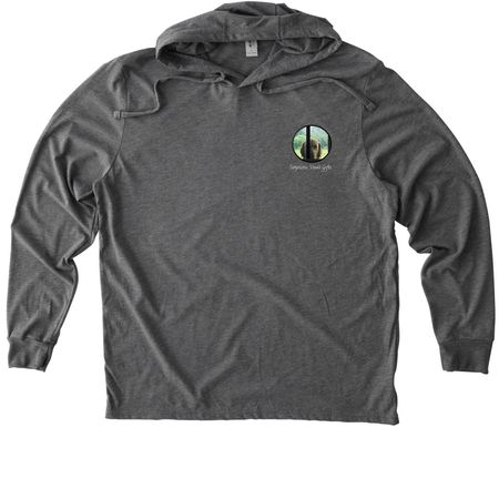 Derp Mode Activated - Cat, a Aluminum Grey Allmade Eco Triblend Hoodie Tee (back-view)