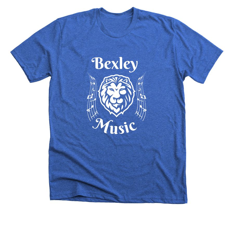 Bexley Music White Print, a Heather True Royal Premium Unisex Tee