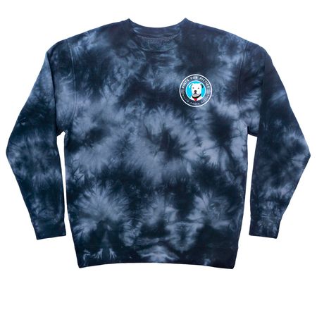 Pints for Pitties | Pittie Posse Merch, a Black Tie Dye Crewneck Sweatshirt (back-view)