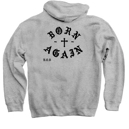 Death Is Defeated: hoodie, a Sport Grey Pullover Hoodie (back-view)