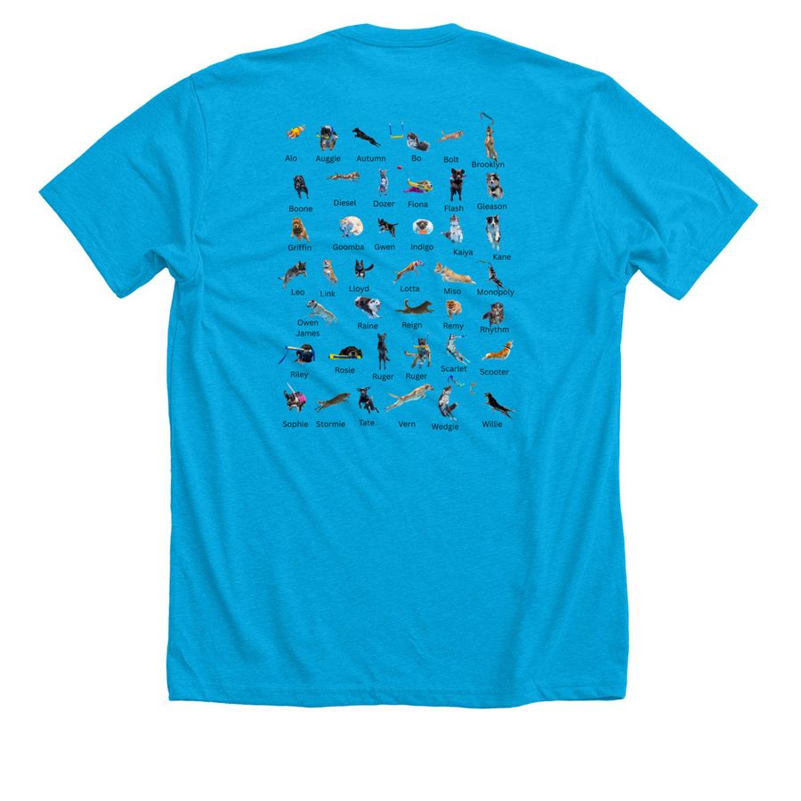 Team Splashdown, a Neon Blue Premium Unisex Tee (back-view)