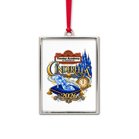 Cinderella Ornament, a White Silver Portrait Frame Ornament