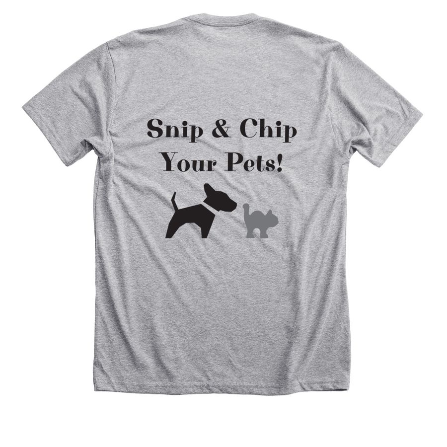 Get Your F*cking Cat Fixed!, a Athletic Heather Premium Unisex Tee (back-view)