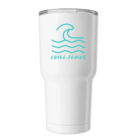 Chill Flows Tumbler, a White Insulated Tumbler