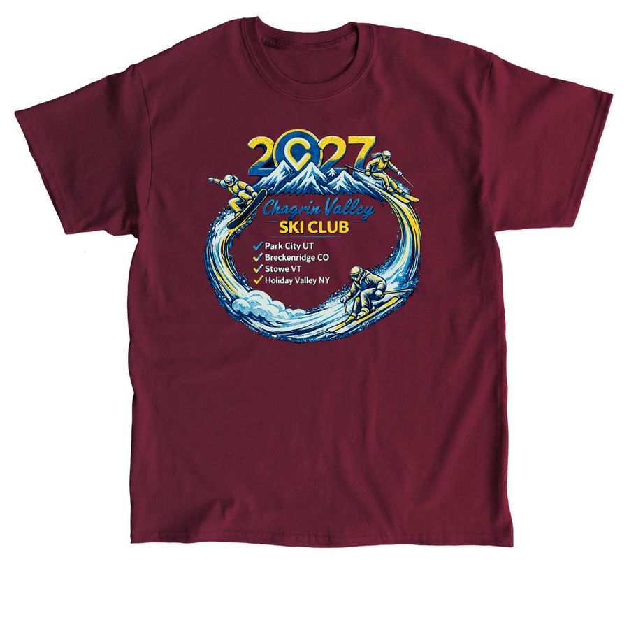 Chagrin Valley - 2027 Trip Shirt, a Maroon Classic Unisex Tee