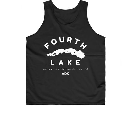 4th Lake Graphic Vneck&nbsp;, a Black Classic Unisex Tank Top